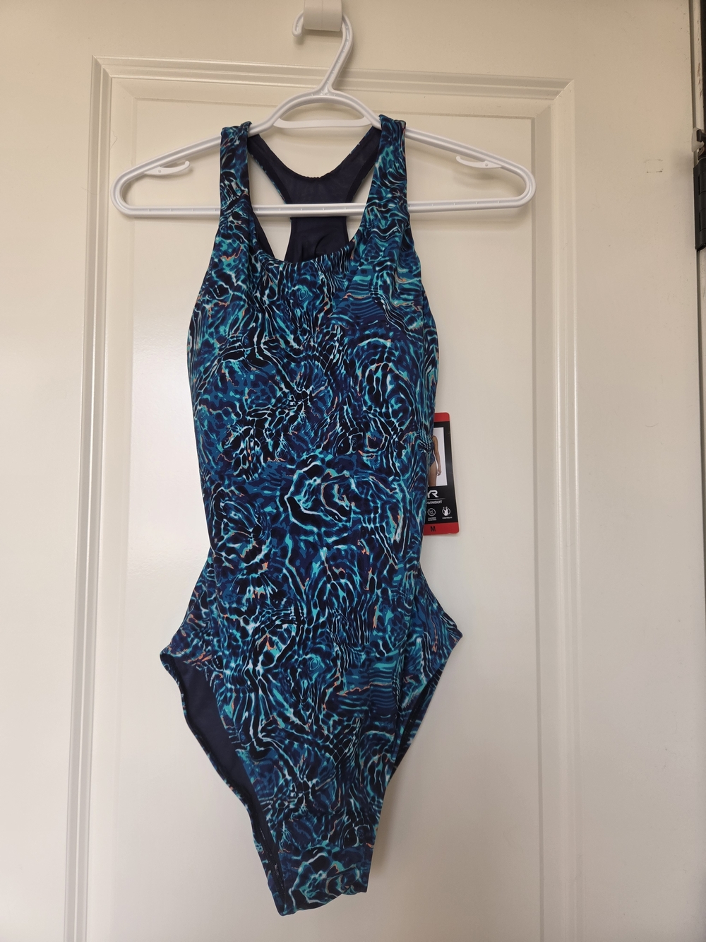 TYR Blue Teal Marble-Print One-Piece Swimsuit